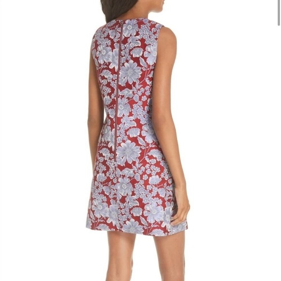 Alice + Olivia Coley Floral Mini Dress Ruby Multi size 2 - Picture 4 of 11